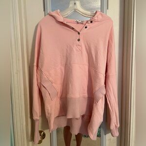 Oversized small light pink hoodie sweater